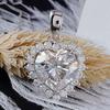 Heart Shaped Cut Zircon Inlaid Pendant Necklace, Suitable for Luxurious Jewelry Worn At Banquets and Holiday Gifts