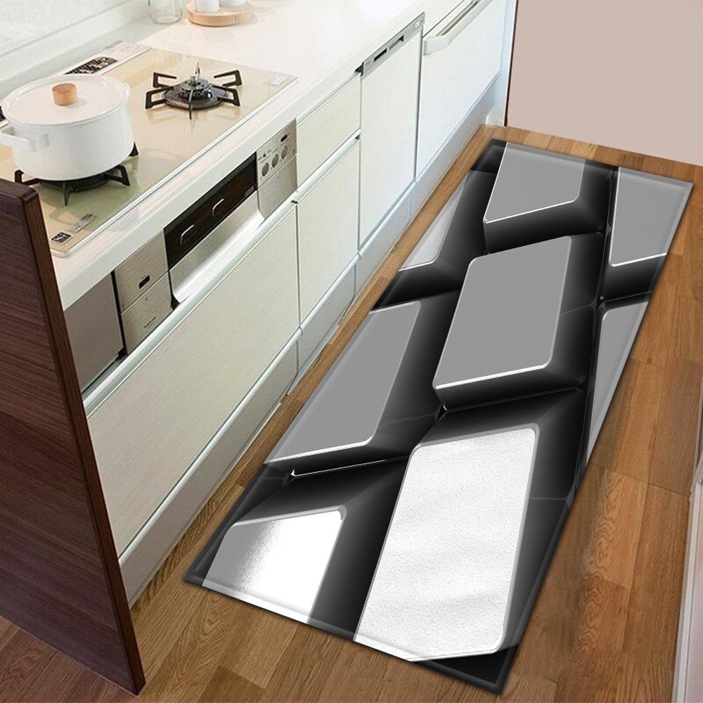 

Коврик для входной двери, коврик для кухни, спальни, нескользящий напольный коврик для ванной комнаты, коридора, коврик с современным узором 50x80cm