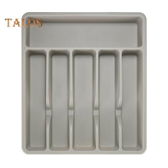 Cutlery Drawer Organizer Tray 6 Compartment Plastic Storage Box for Kitchen Utensils Forks Spoons Cutter Sturdy BPA-Free Divider Holder