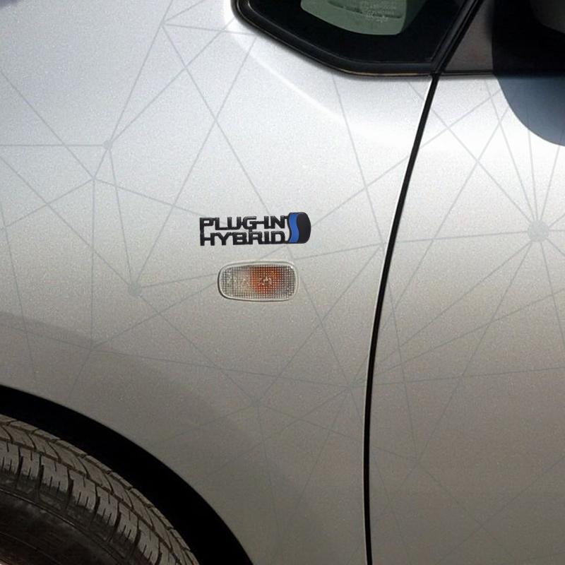 Badge Ibrido Plug-in in Metallo 3D per Auto Adesivo Emblema Bagagliaio Posteriore Auto DECORAZIONE LOGO Per Toyota RAV4 Corolla Yaris Camry Prius Levin C-HR