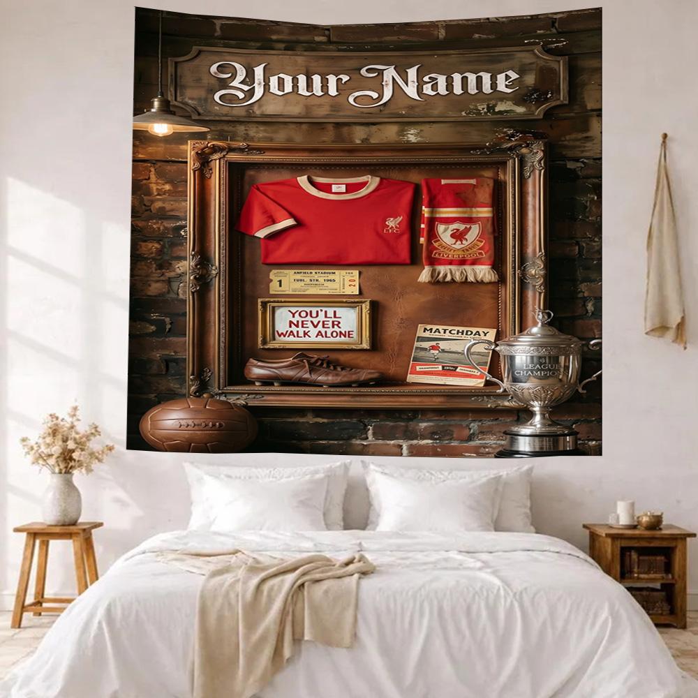 Liverpool Fc Custom Your Name Wall Decor Tapestry Art For Pet Memorial Birthdaywedding Party Backdrop Family Gift