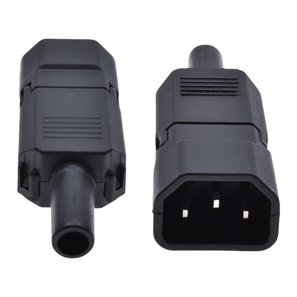 2Units 3Pin Inlines Power Plugs Adapters 10A 250V IEC320 C13 Female With Groundeds Terminals Connectors