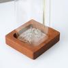 Minimalist Glass Incense Holder Transparent Creative Incense Stick Stand Zen Style Wooden Base Glass Ash Catcher Yoga Practice