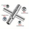 4 in 1 Silver Cross Wrench, Faucet Key, Faucet Tightening Tool Manual Bathroom Wrench Tool, Household Hardware Tools