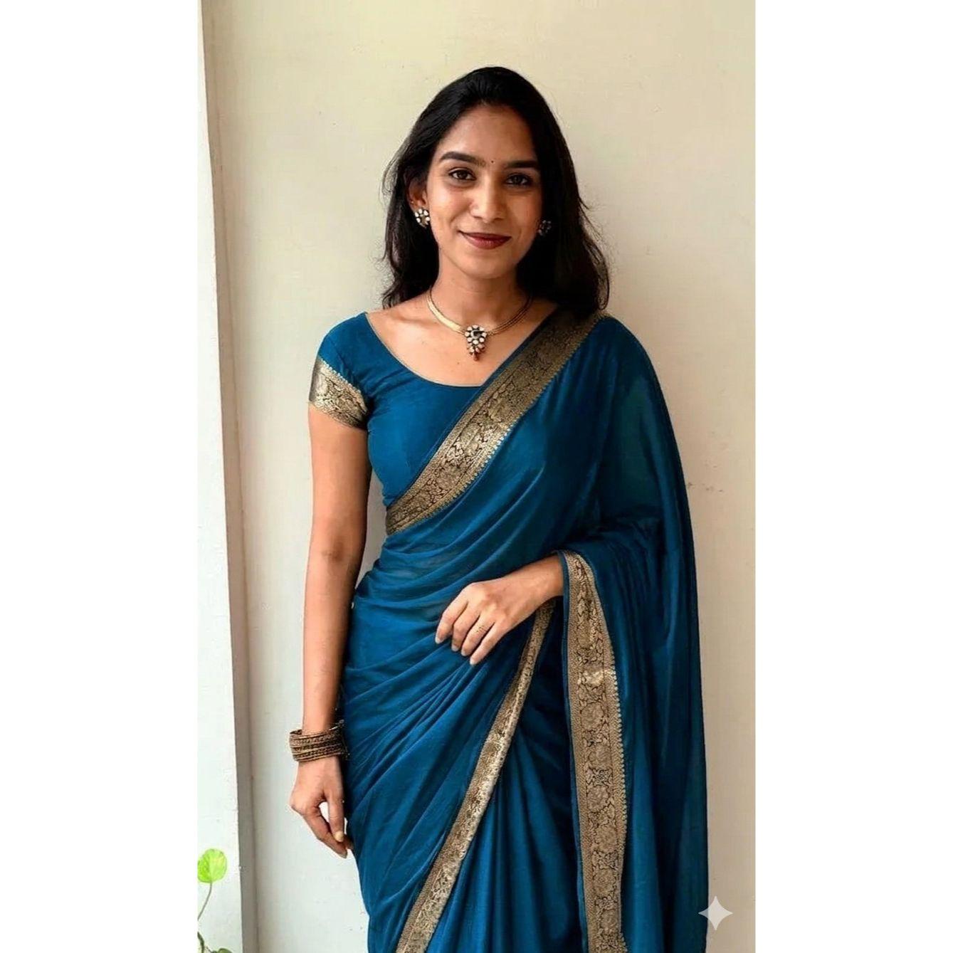 New Launch Elegant Vichitra Silk Saree