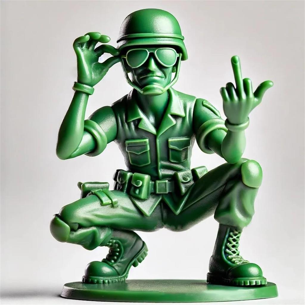 Funny Green Men Blue Navy Man Middle Finger Figures Classic Military Toy Soldiers Set, Novelty Soldier Statue For Home Desktop Decorations Mili