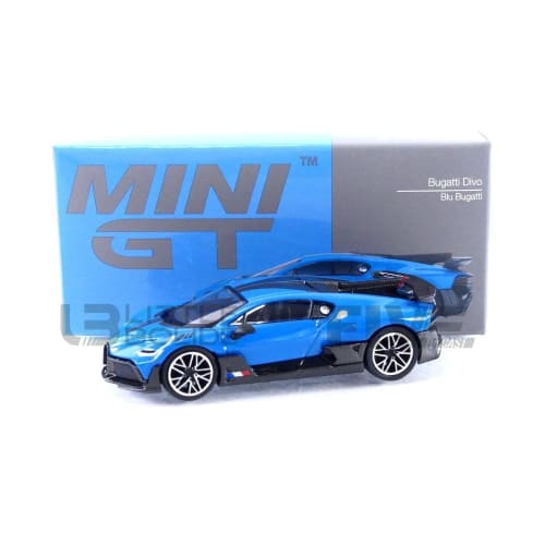 

TrueScale Miniatures MINI GT 1/64 Bugatti Divo Blue Bugatti (Left-Hand Drive) Finished Product