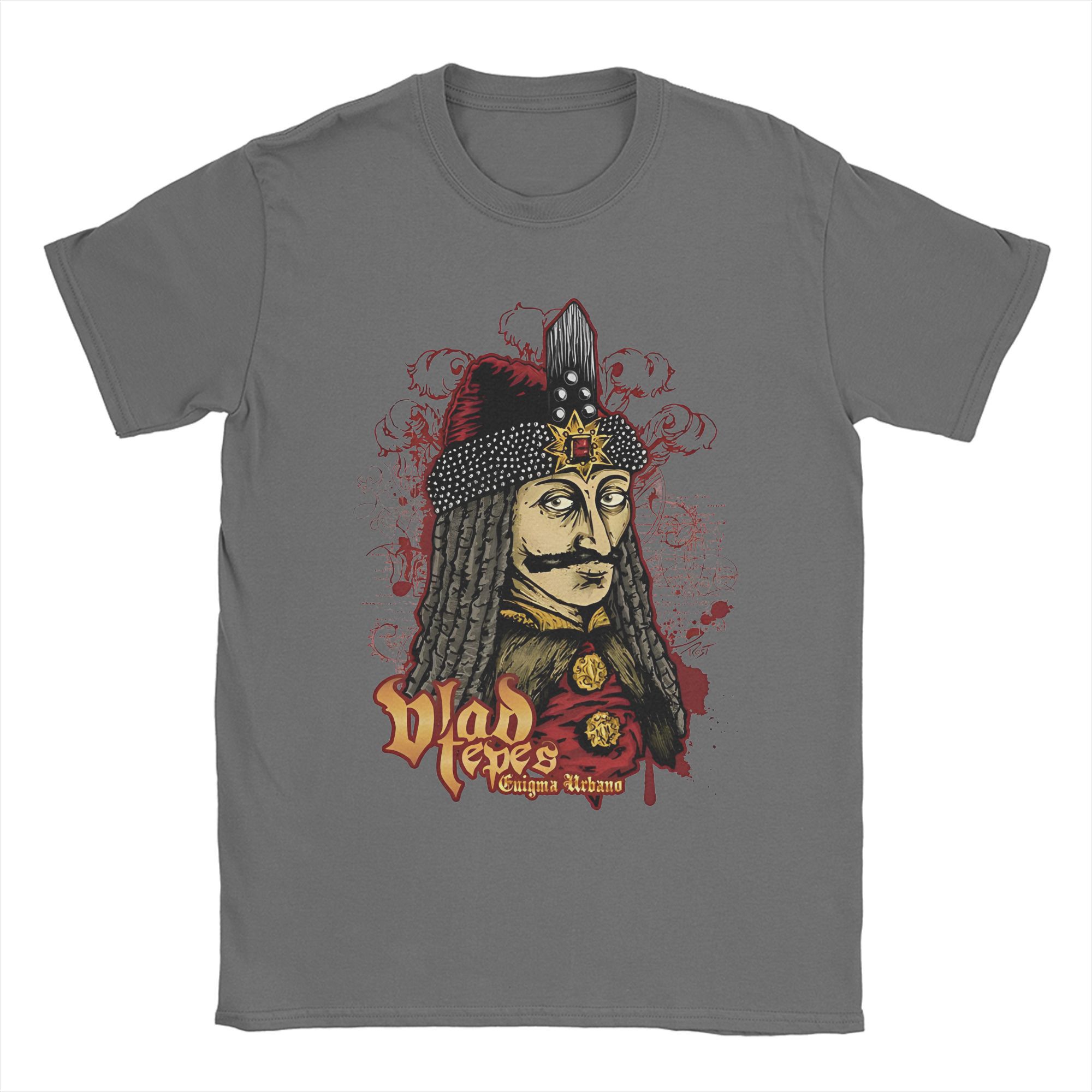 

Мужские футболки Влад Цепеш Дракула Влад Пронзающий Вампир Нежить Готика Новинка Футболка Футболка с круглым вырезом Хлопок Подарок Одежда 3XL