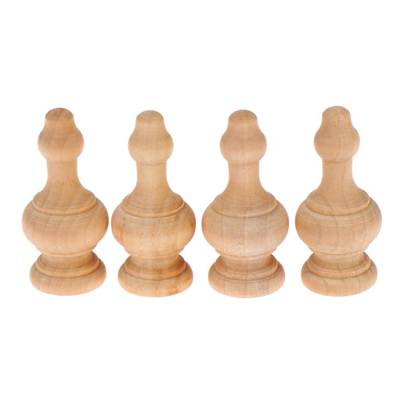 4 Bucăți Balustri Mici din Lemn Masiv pentru Pod Pentru Decor Acasă Proiecte Artizanale Stabilizatori de Mobilier Artizanat din Lemn Dining