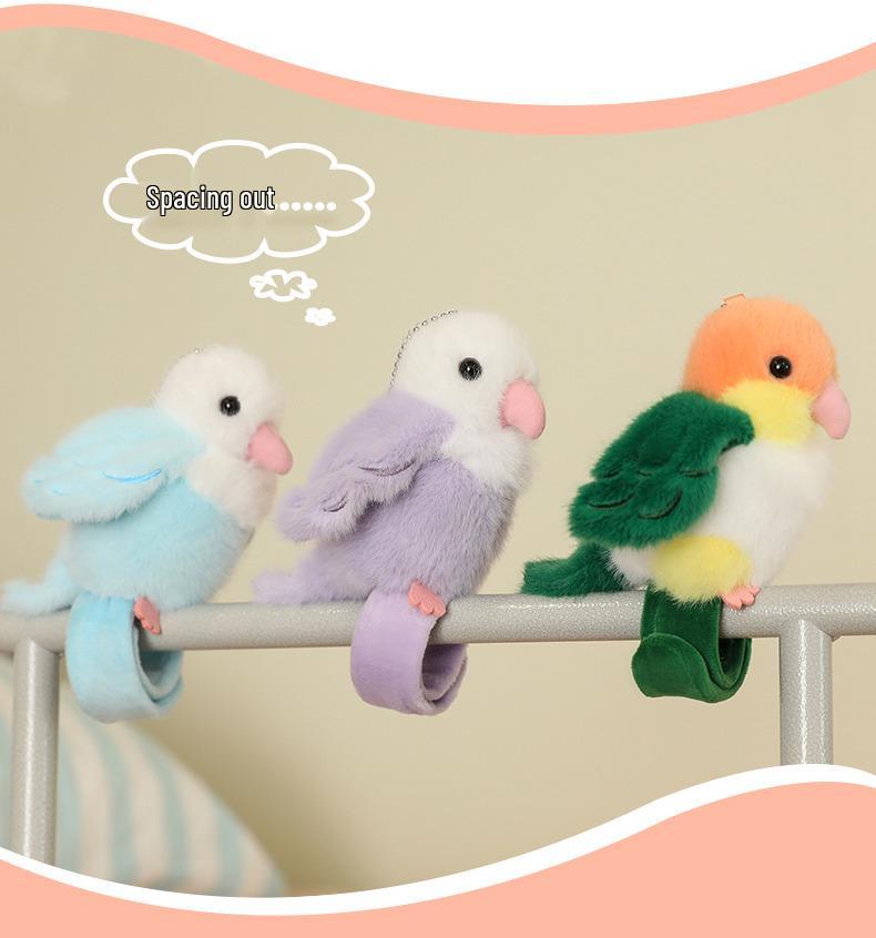 Popular Plush Parrot Bird Slap Bracelet & Pendant Doll