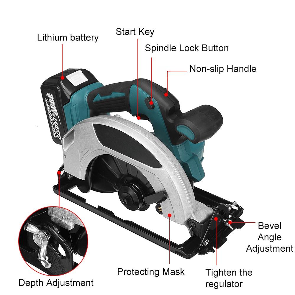 7inches 388VF 180mm Cordless Circular Saw Versatile for Woodworking Cutting  18V 22900mAh