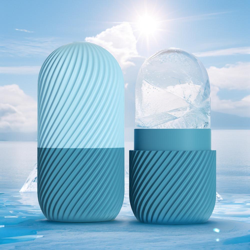 Silicone Face Ice Grid, Ice Ice Cube Mold Ice Roller Facial Massage Silicone Ice Grid Wet Compress Cooling