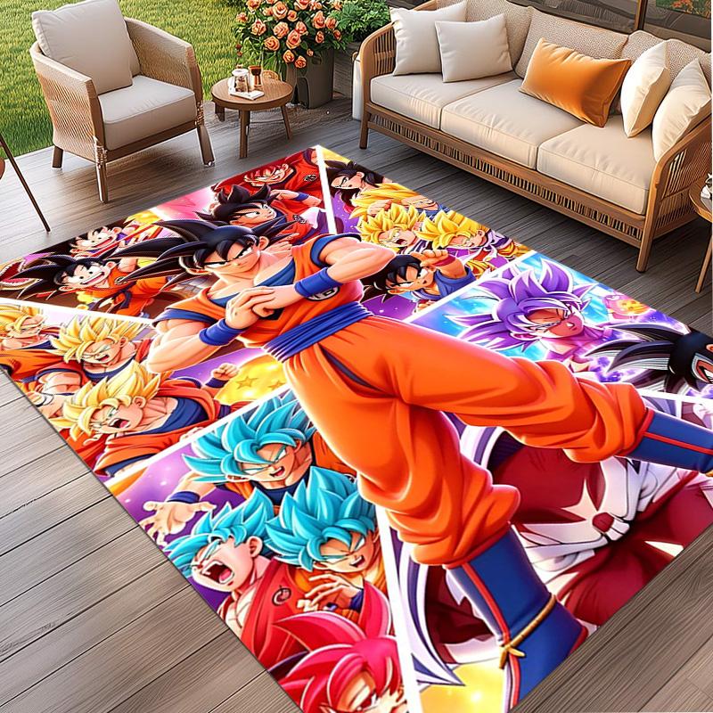 DRAGON BALL Print Rug, Washable Floor Carpet, For Entryway Dorm Laundry Room Office Study, Home Decor Birthday Christmas Gift