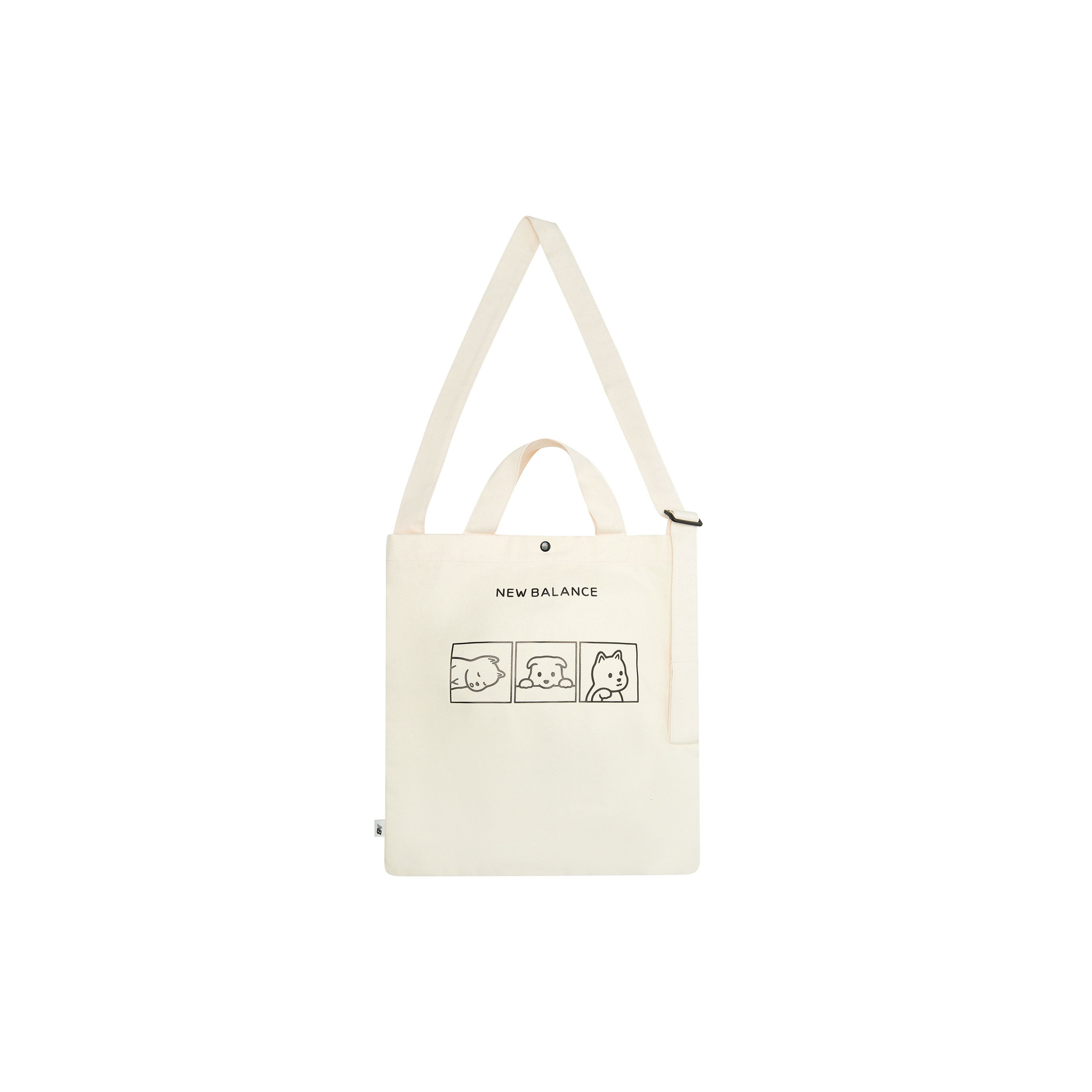 

New Balance × Noritake Collaboration Letter Print Canvas Tote Crossbody Bag Unisex bags Ivory LAB13604-RSI Ivory White
