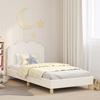 Children s Bed Frame with Headboard Cream 80 x 200 cm Boucle