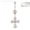 Pandantiv Cruce din Oțel Inoxidabil, Bijuterii de Modă cu Strassuri de Cristal, Inele pentru Buric pentru Femei, Bijuterii Sexy pentru Piercing Corporal
