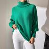 Women's Bottoming Shirt Autumn And Winter Women's Solid Color Simple Bat Sleeve Top Turtleneck Lapel Sweater