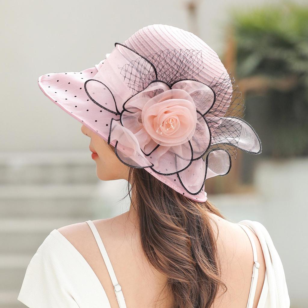 Europäischer & Amerikanischer Organzablumen-UV-Schutz-Sonnenhut für Frühling/Sommer - Atmungsaktiver Strandhut für Frauen mittleren und höheren Alters