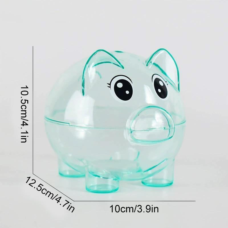 1PC Collectible Saving Box Reusable Coin Money Cash Transparent Money Box For Gift Kids Pig Figure Ornament Storage Bank