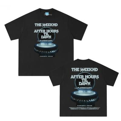 Kanadyjski Piosenkarz AFTER HOURS DAWN EUROPE2026 T-SHIRT Wysoka Jakość Weeknd BLUZKI Okrągły Dekolt Unisex Lato 100%bawełna Odzież Damska/Męska