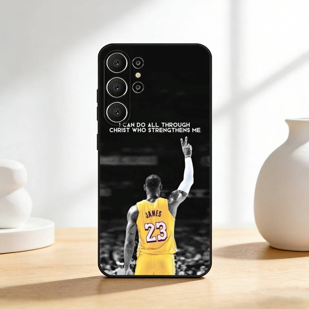 L-Lebron James 23 Phone Case For Samsung S26,S25,24,23,22,30,21,10,9,Ultra,Plus,Lite,Black Soft Case
