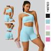 DF Asymmetrische Yoga Beha & Perzik Billen Legging Set