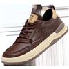 Frühling neue Herrenschuhe Rindsleder atmungsaktiv Trend vielseitig braun Retro Leder Freizeitschuhe