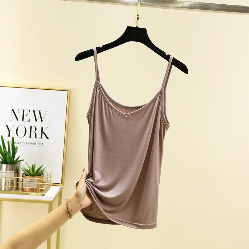 Canottiera da Donna in Modal con Spalline Sottili - Estiva Sottile da Indossare Sotto/Senza Maniche, Taglie Forti Vestibilità Larga per un Effetto Snellente