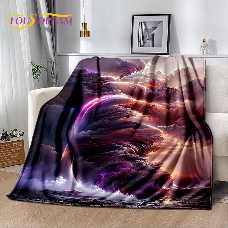 3D Natural ,Tornado, Cloud Soft Plush Blanket,Flannel Blanket Throw Blanket for Living Room Bedroom Bed Sofa Picnic Kids Office