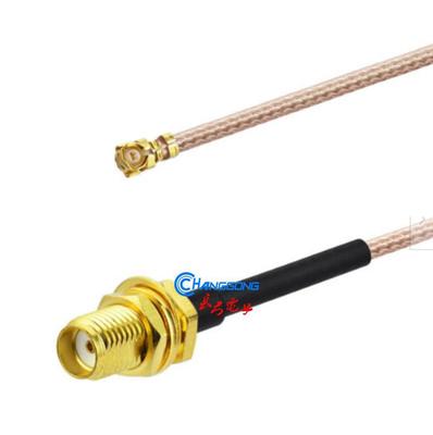 IPX To SMA-KY Female Adapter Cable, Outer Thread, Inner Hole, RG178 Silver-Plated Wire for GSM Antenna.