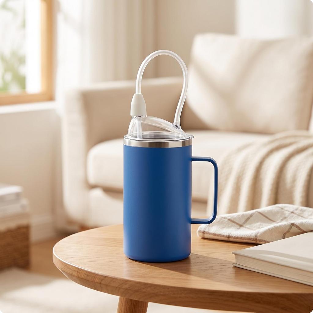 Isolierter Stillbecher | Auslaufsicheres Design, Edelstahl-Fütterer mit Deckel, für den Nachttisch