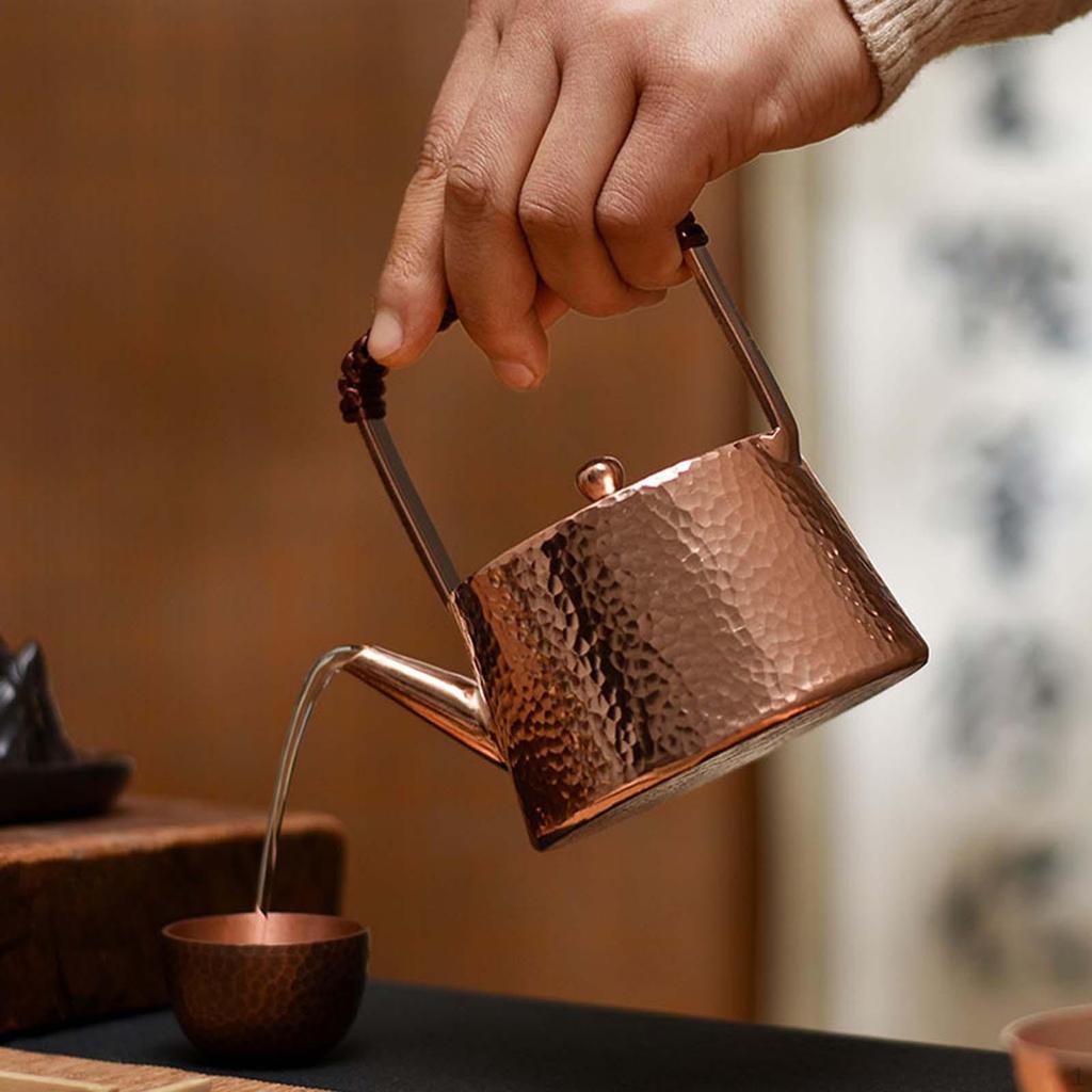 Copper Teapot Water Kettle Kung Fu Tea for Outdoor Hiking Restaurant