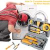 Household Repair Tool Kit Multi-Purpose Home Hand Tool Set with Storage Case Durable Hammer and Allen Key Ratchet Wrench set