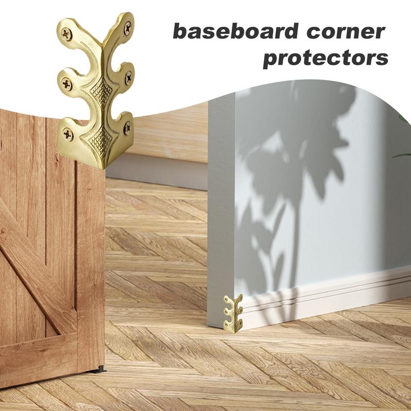 Vintage Base Board Corner Protector Solid Brass Skirting Board Corner Brackets Safety Edge Skiffer Corners Edge Cover Protectors
