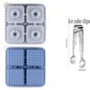Silicone Ice Cube Tra 4-Compartment Ice Cube Tray with Lid Foldable Leak-Proof Ice Cube Tray with Funnel BPA-Free Ice Cube Tray