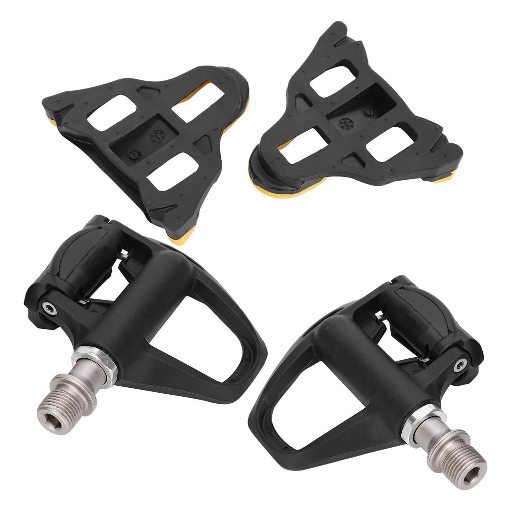 KIMISS Road Bike Pedals Aluminum Alloy with Cleats Bicycle Repair Replacement with Fittings Lightweight Load Capacity SPD-SL Self-Locking
