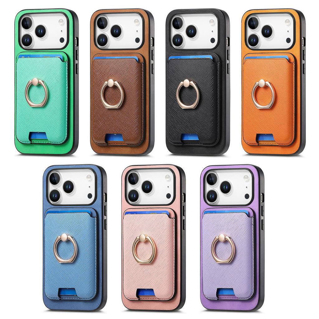 2 in 1 Detachable Card Solt Leather Wallet Case For iPhone 17 Pro Max 16 Plus 15 14 13 12 11 17air 16E SE4 Magnetic Ring Holder