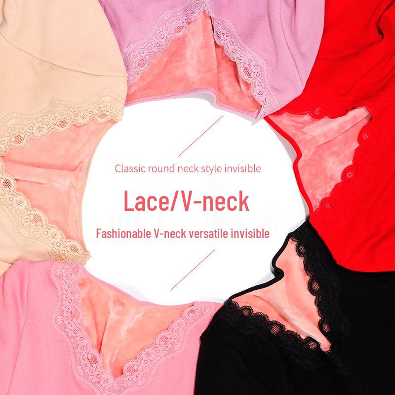 LANGSHA Women's Seamless Thickened Fleece Thermal Base Layer Top