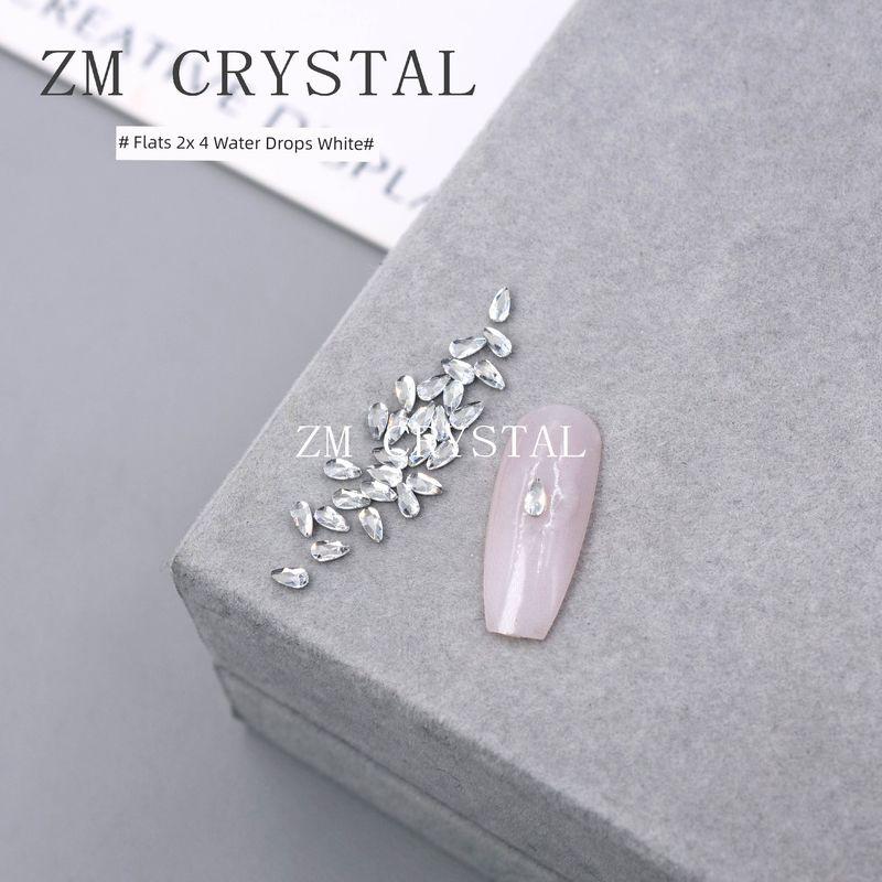 

Export New Small Size 2 X4 Water Drop Color Nail Art Fancy Shape Diamonds Flats Water Drop Nail Rhinestone-Sticking [Flats 2x 4 water droplets] White 20
