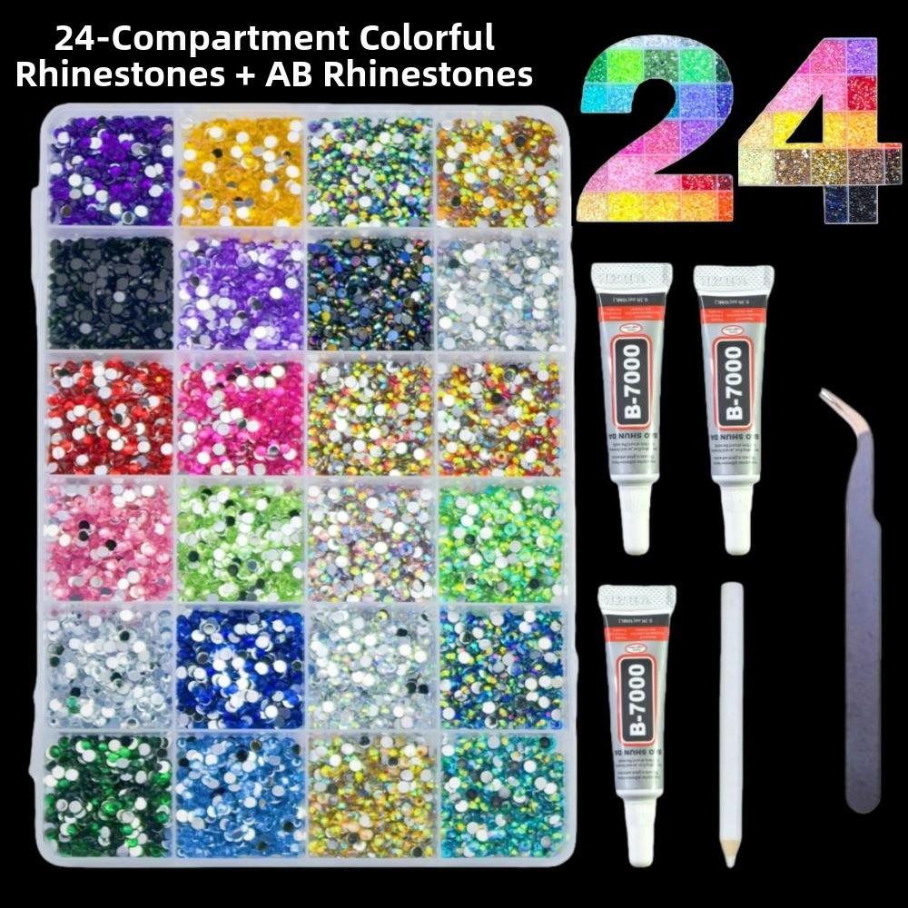 Multicolor Resin Rhinestone Kit DIY Decoration Craft Supplies Jelly Rhinestones Sparkling DIY Rhinestone Set for Hat Decoration