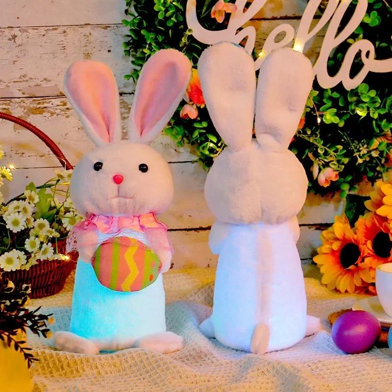 1-3PCS Comprehensive Gift Easter Glowing Bunny Doll Small Rabbit Ornament New Year Home Decoration Festive Holiday Display