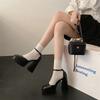 Light super small brock shoes bridesmaid mouth thick 12cm heel high heels show high wedding shoes summer 