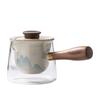 Hand Painted Landscape Ceramic Teapot Chinese Tea Ceremony Pot with Side Handle Gift for Tea Lovers