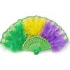 Feathered Fan 20s Retro Folding Fan Flapper Hand Fan for Costumes Dancing Party Wedding Decorations Rave Fan Gift