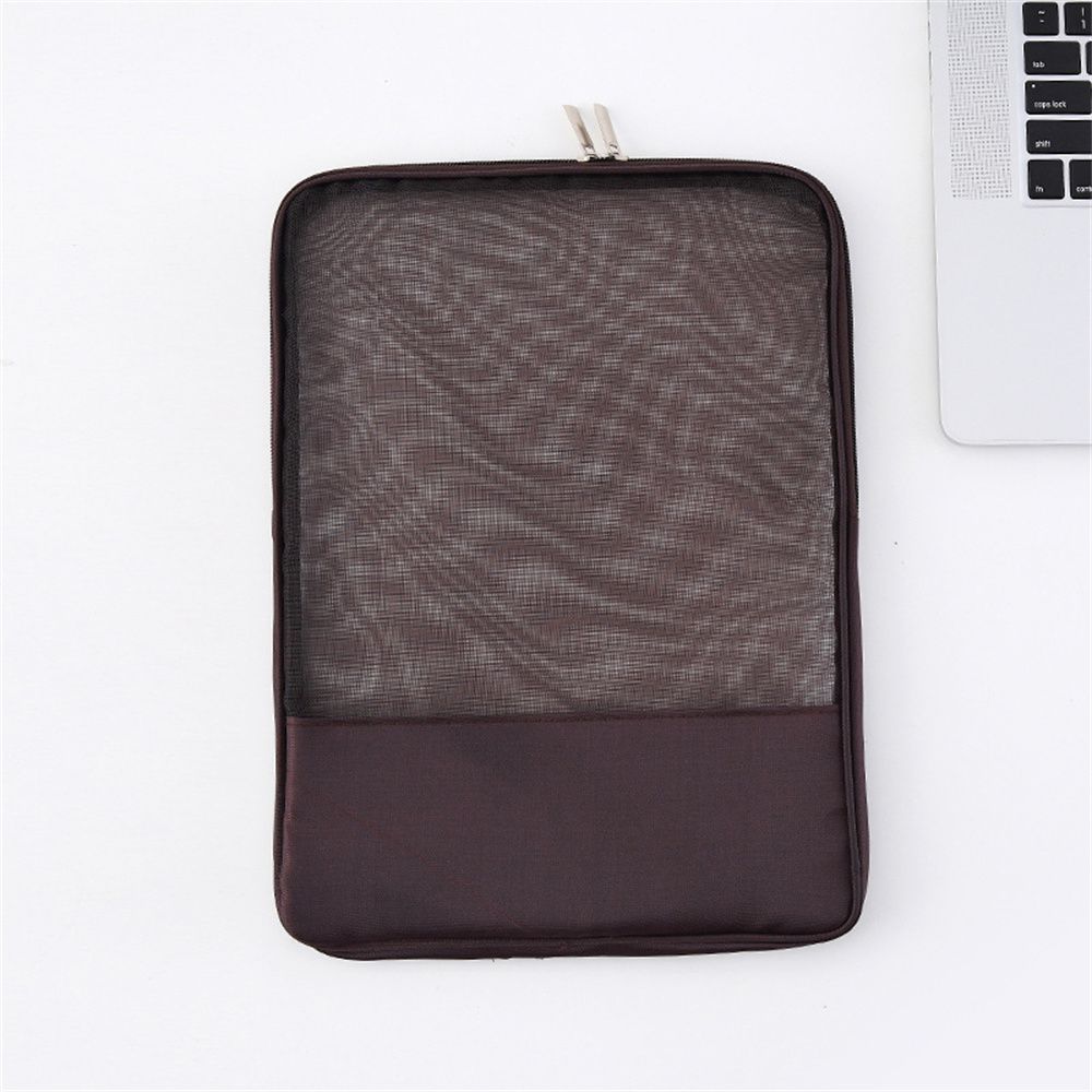 A4 File Bag Transparent Grid Double Seal Safe Folder Documents Bag Organizer Storage Bag School Office File Bag Paper Holder