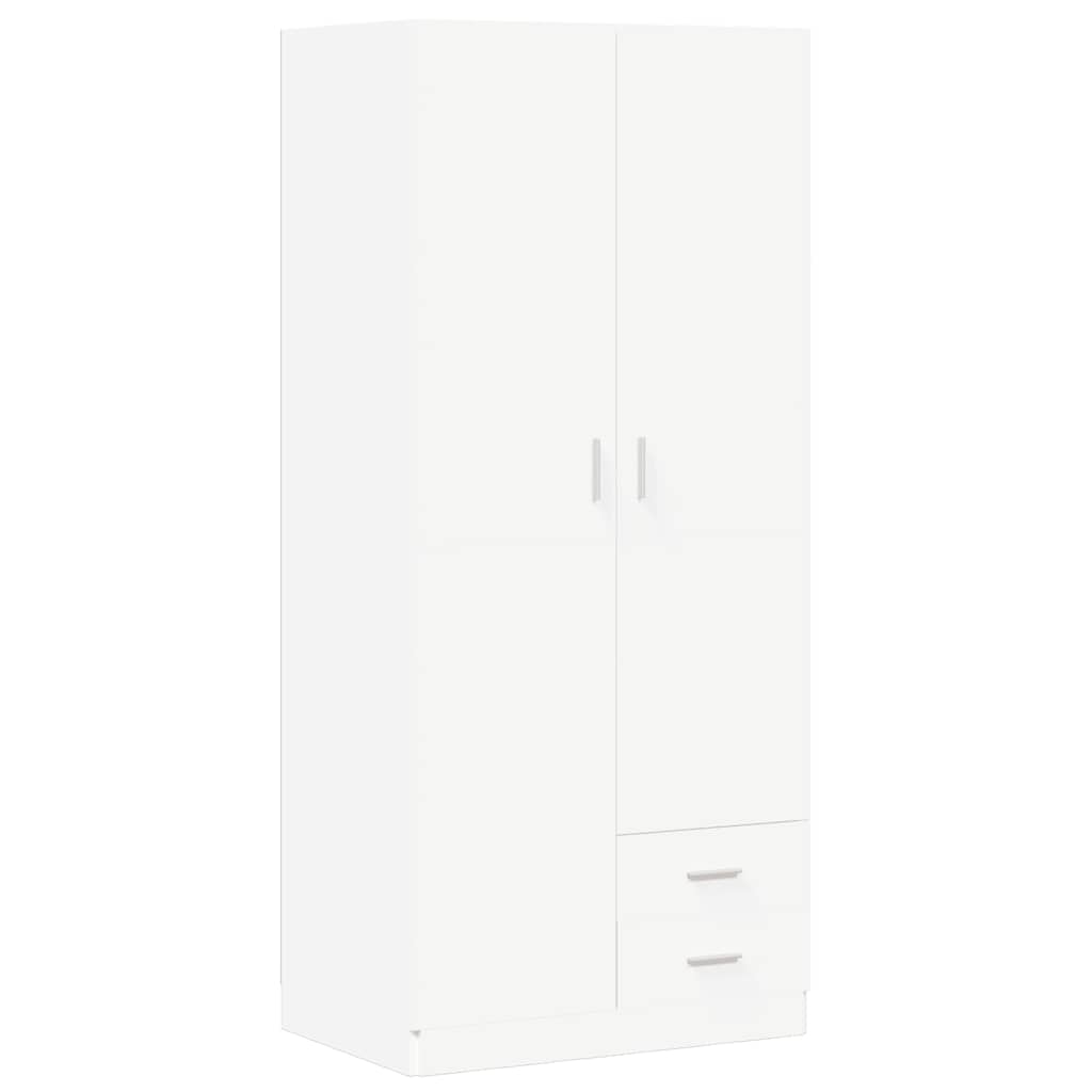 Wardrobe White 80 X 52 X 180 Cm Particleboard