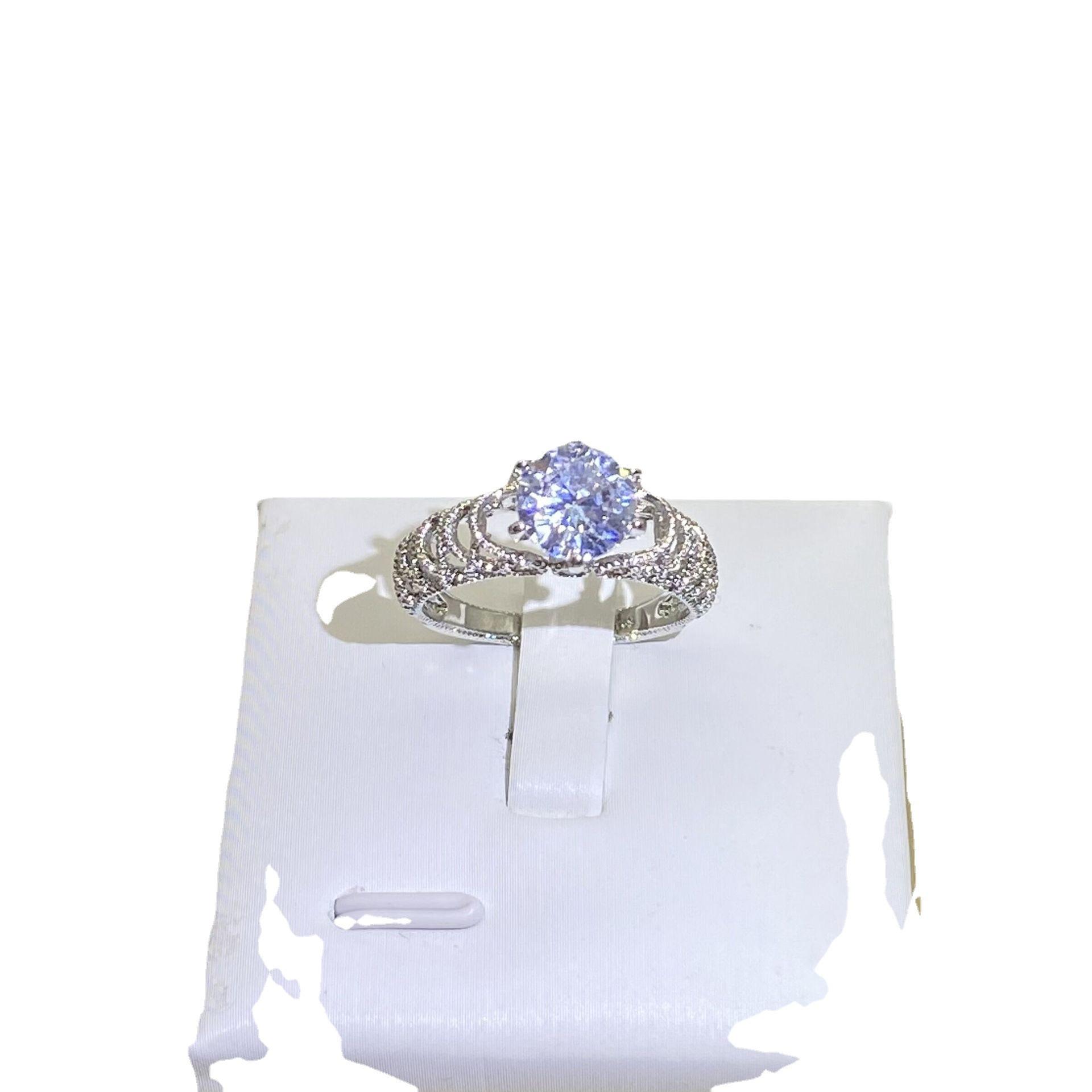 

Европейские и американские ювелирные изделия микро инкрустированное бриллиантовое обручальное кольцо с шестью когтями модное кольцо No. 6