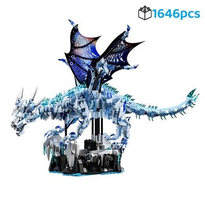 Creative Mythical Dragon Building Blocks Set Ice Dragon Flying Dragon 3D Model Kit DIY Assembly Bricks Kids Birthday Gift