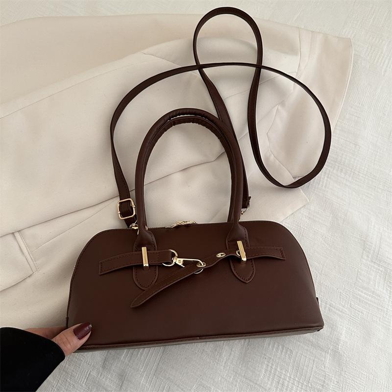 Simple niche portable commuter bag women's new fashionable retro underarm bag simple large-capacity messenger bag