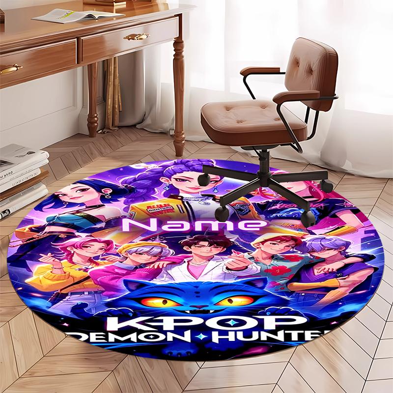 Individualus vardas KPop Demonų Medžiotojai Spausdintas Apvalus Kilimas Kilimas Kėdės Kilimas Plotinis Kilimas Prieškambario Durų Kilimėliai, Biuro Kėdei Svetainei Miegamajam Virtuvės Kambariui.